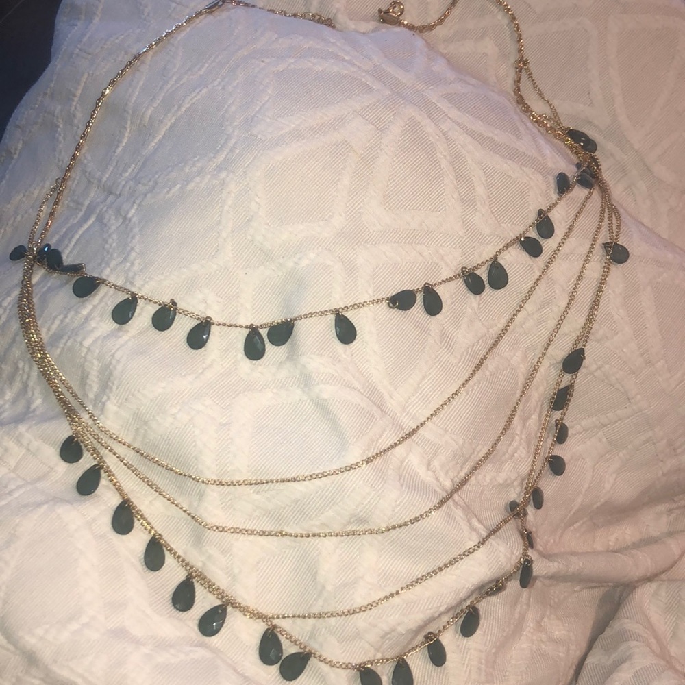 gold multi-layered necklace